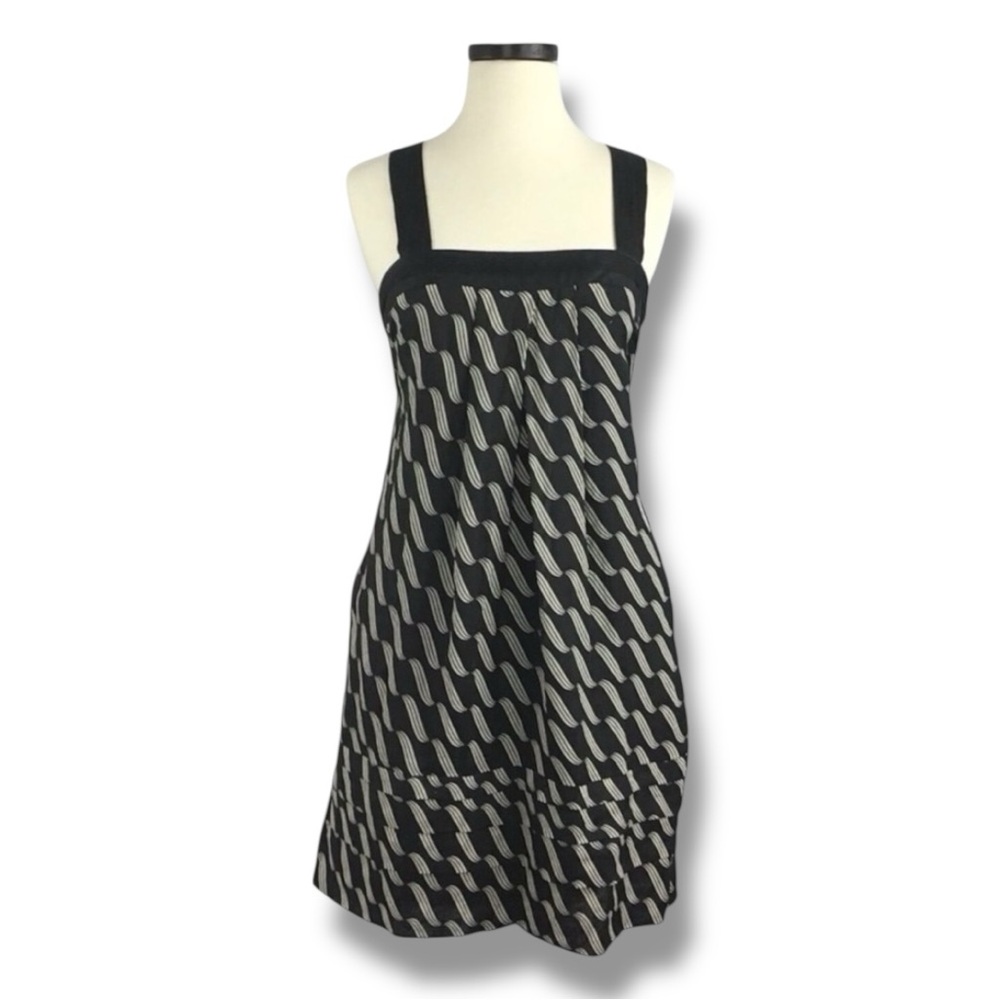 Anthropologie Maeve Dessau Black Tiered Linen Dress size 0